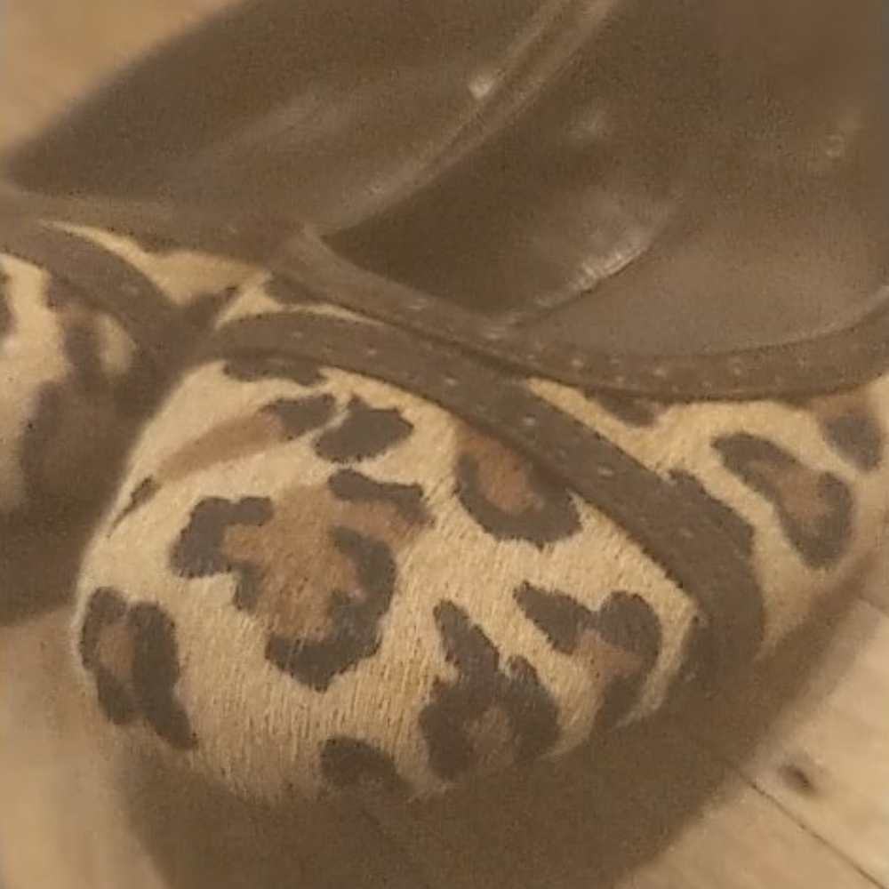 Ralph Lauren cheetah animal print furlike flats